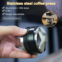 dual head coffee tamper stainless steel coffee distributor coffee powder hammer convex base coffee accessories 515358mm