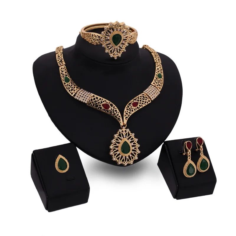 

New Necklace Earring Set Fashion Women Jewelry Colorful Chain Necklace Pendant Earring Party Girls Accessories Gift