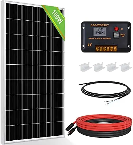 

200 Watts 12 Volt/24 Volt Solar Panel Kit with High Efficiency Monocrystalline Solar Panel and 30A PWM Charge Controller for RV,