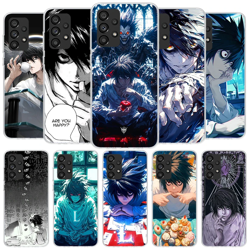 Фото Чехол для телефона N-Note D-Death L Lawliet для Samsung Galaxy A12 A22 A32 A52 A72 A02S Note 20 Ultra 10 S10 Plus A51 A71 A50 №1