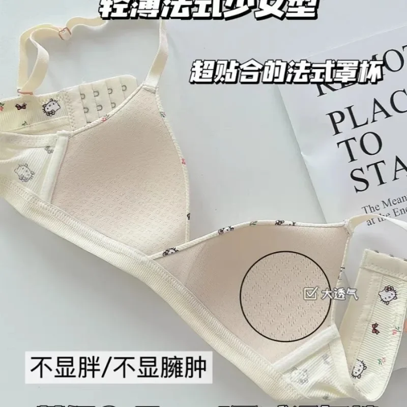 Hello Kitty японская девушка-студентка пуш-ап маленькая грудь без проволочных ободков