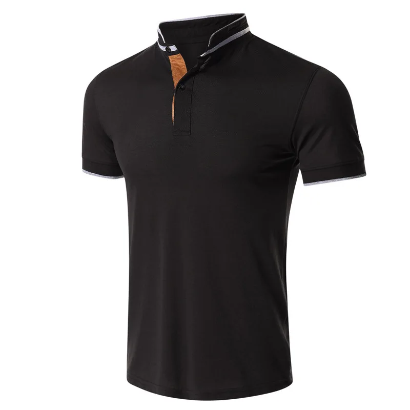 

New Summer Casual Polo Shirt Men Cotton Blend Short Sleeve Breathable Slim Fit Premium Color Matching Golf Polos Men Clothing