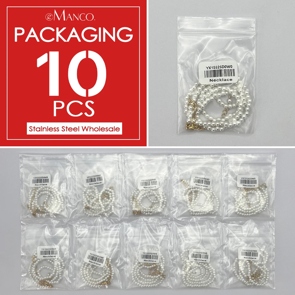 eManco ожерелье из нержавеющей стали с искусственным жемчугом