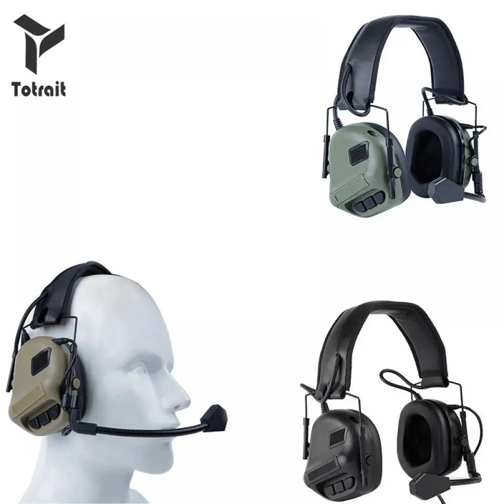 

Tactical New TOtrait High Quality Military Standard Shooting Earmuff Walkie Talkie Radio Airsoft Tactical Headset
