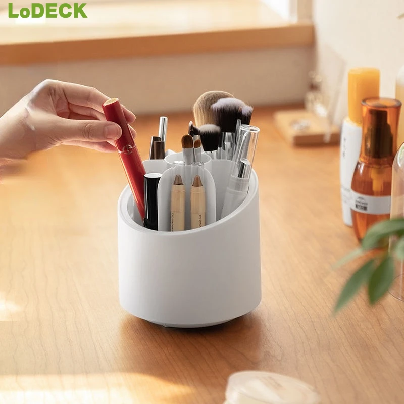 Органайзер для макияжа LoDECK вращающаяся на 360 ° банка кистей коробка офисные