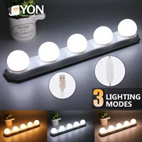 34cm led mirror front lamp usb portable 5 bulbs integrated suction cup indoor dimmable fill light makeup mirror bulb