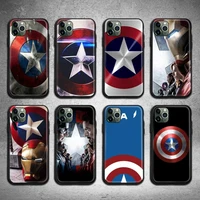 shield captain america marvel phone case for iphone 13 12 11 pro max mini xs max 8 7 6 6s plus x 5s se 2020 xr cover
