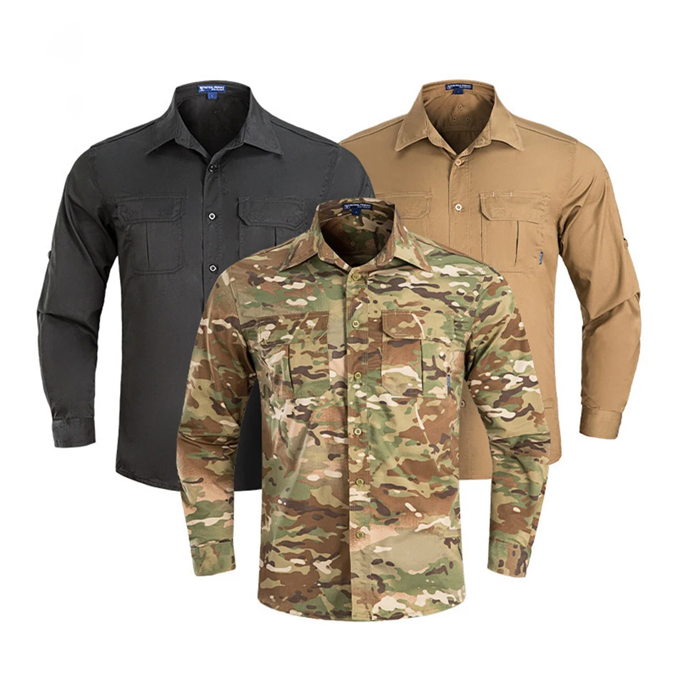 

Tactical Shirt Outdoor Breathable Quick-drying Long Sleeve Military Uniform Summer Hiking Climbing Fishing Hunting Camo Shirt