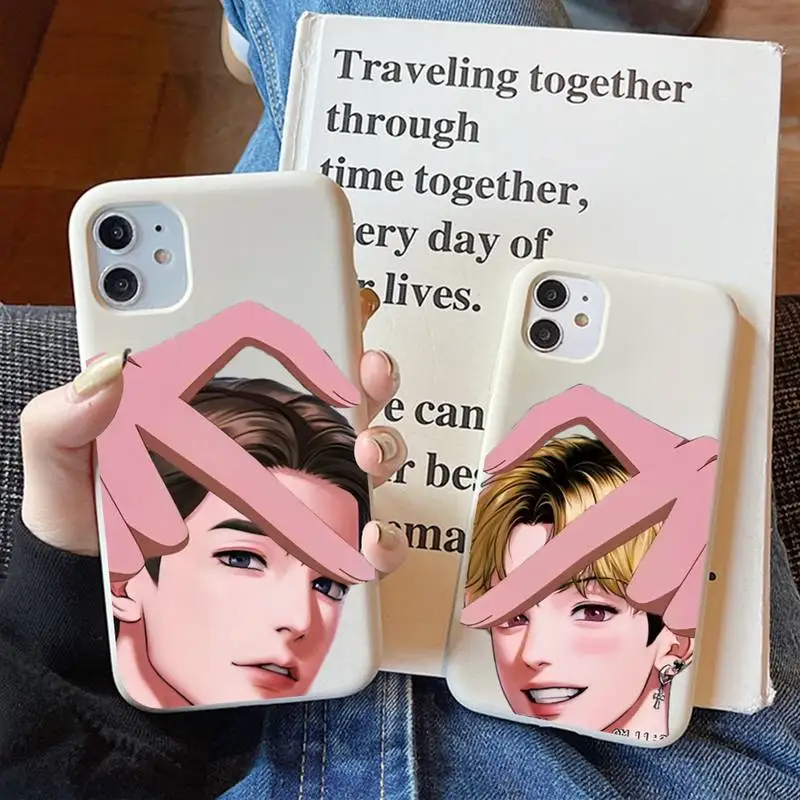 

bj-alex-manga Phone Case for iPhone 11 12 13 Mini Pro Xs Max 8 7 6 6S Plus X XR Solid Candy Color Case