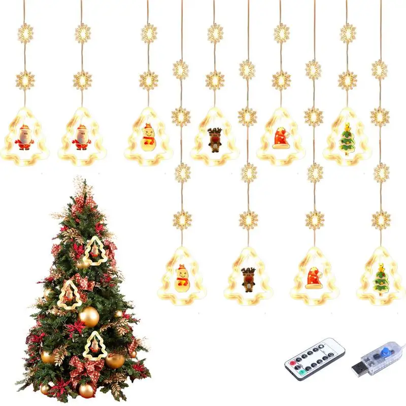 

Christmas Tree String Lights LED Santa Claus Decorative Fairy Lights Fairy Curtain Lights USB Powered String Lights For