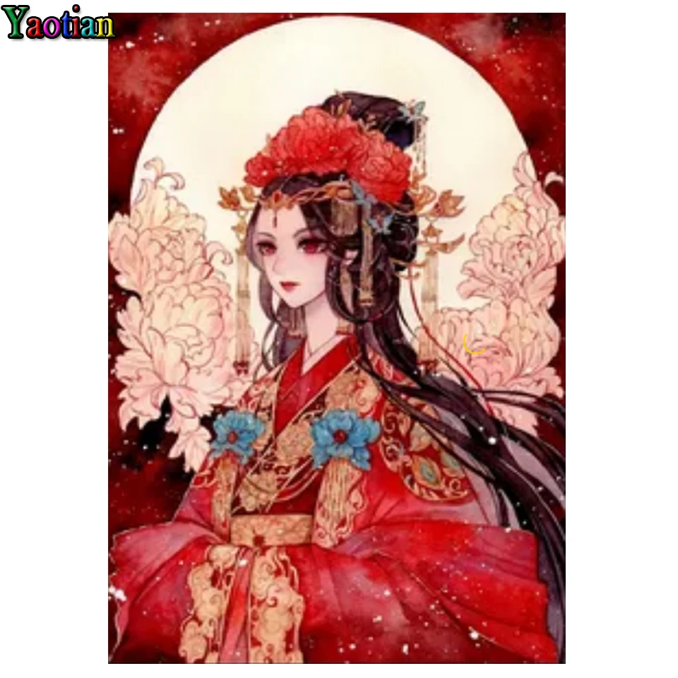 

5D алмазная живопись «сделай сам», Феникс, Китай, пион, старинная красота, алмазная вышивка, Алмазная мозаика, домашний декор, праздничный под...