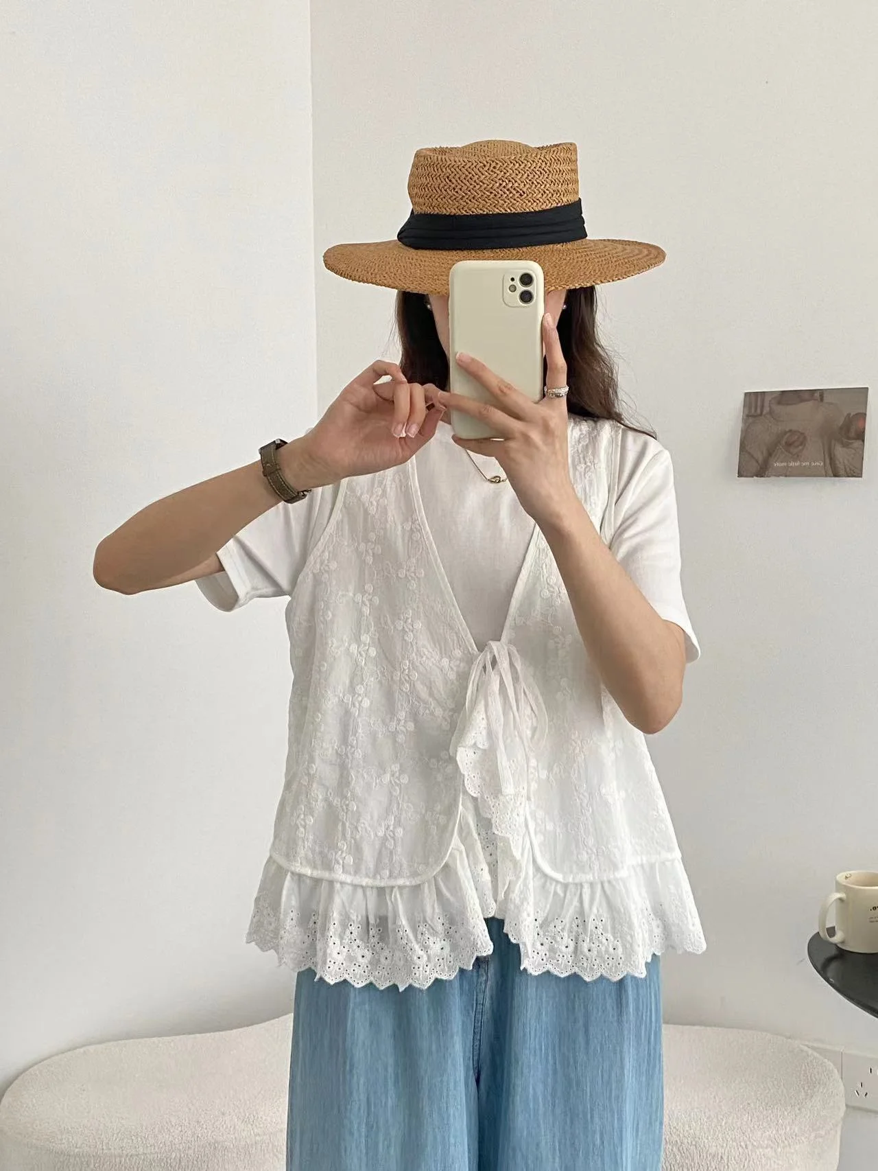 Одежда Mori kei кружевной жилет с вышивкой для женщин Милый Летний кардиган в