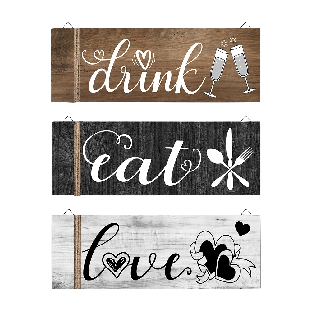 

3 шт., деревянные подвесные таблички для столовой, бара, кофе