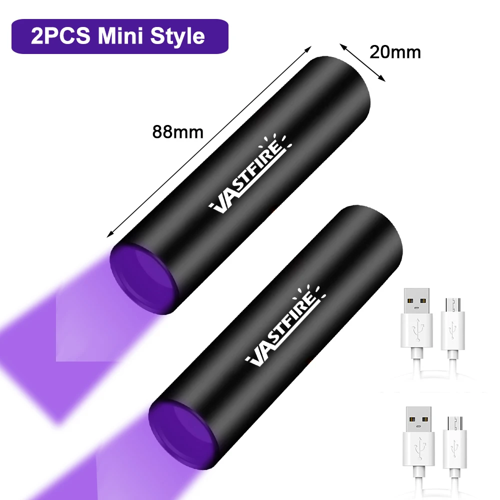 

VASTFIRE Мини ультрафиолетовый фонарик 365 нм