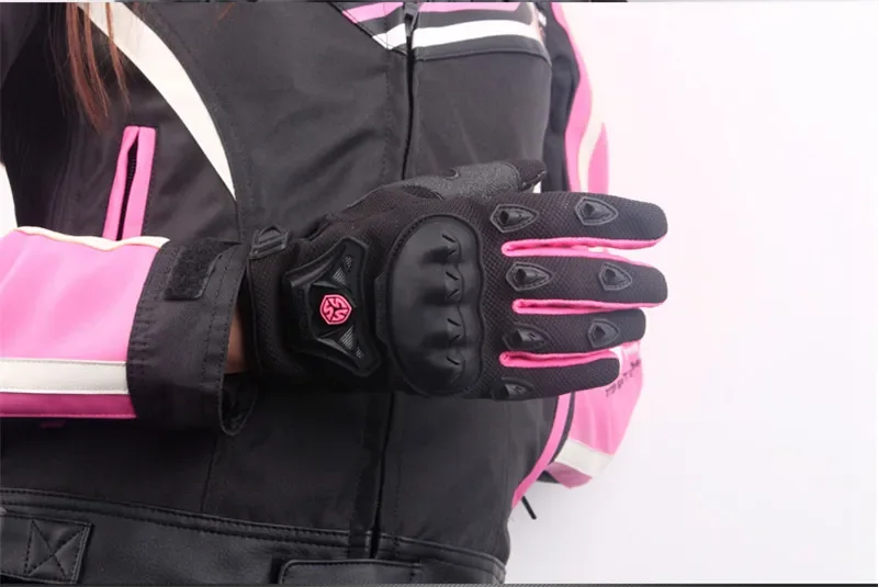 Мотоциклетные перчатки для женщин гоночные велосипедные розовые летние Размеры