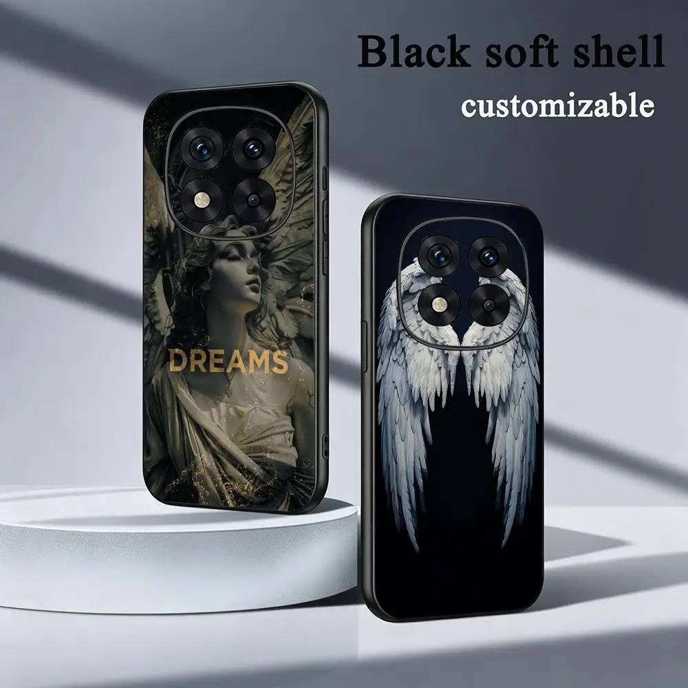 Фото Модный чехол для телефона с логотипом Angel, мягкий черный чехол для Redmi Note15 11 12 13 14Pro Plus S 5G 14C A3 №2