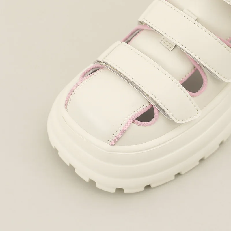 CICIYANG Gladiator Summer Sandals Genuine Leather 2023 New Chunky Platform Beach Shoes Sheepskin Thick Soled Sandals For Ladies