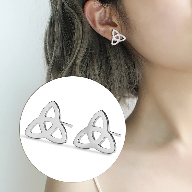 

Gold Color Stainless Steel Mini Stud Earrings Witch Knot Star Heart Earring for Girl Birthday Gift Fashion Jewelry Wholesale