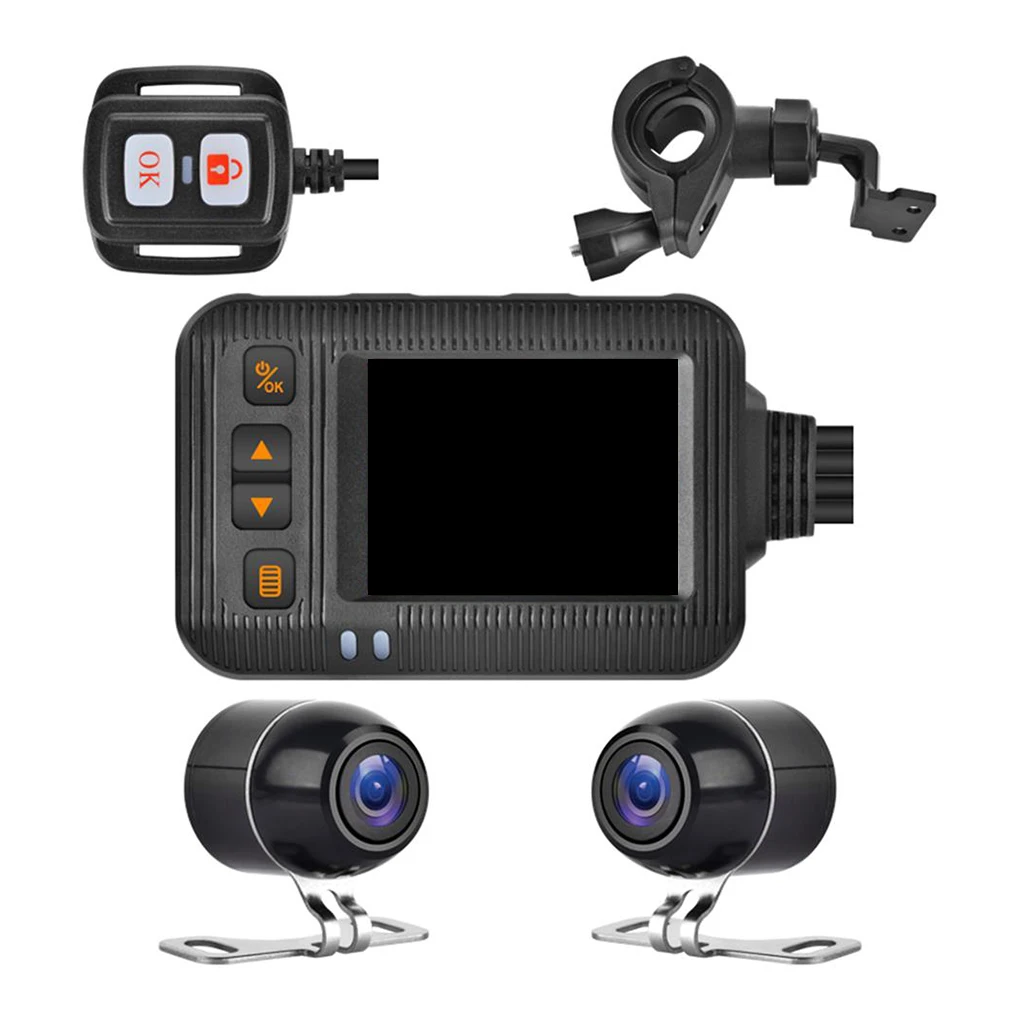 

Motorcycle Dash Cam 1080P Camera with Bracket Controller Cycling Recorder
