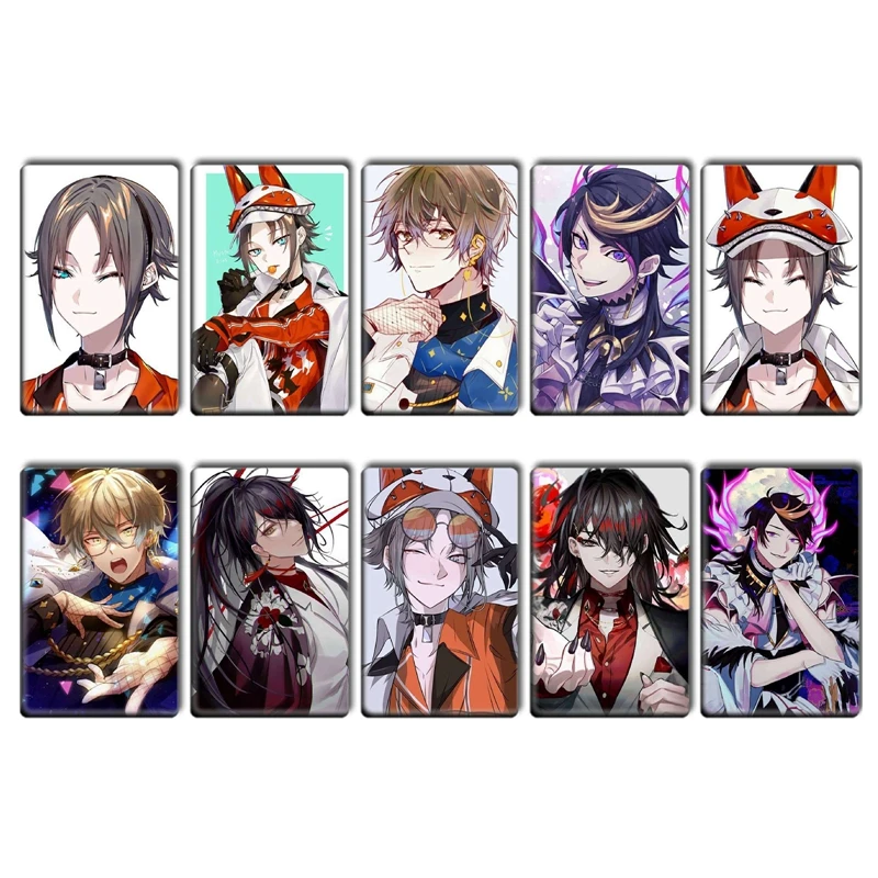 

10 шт./компл. аниме Luxiem наклейки для карт Vox хита наклейки для удостоверения личности для детей подарок Хрустальная наклейка украшение стикер...