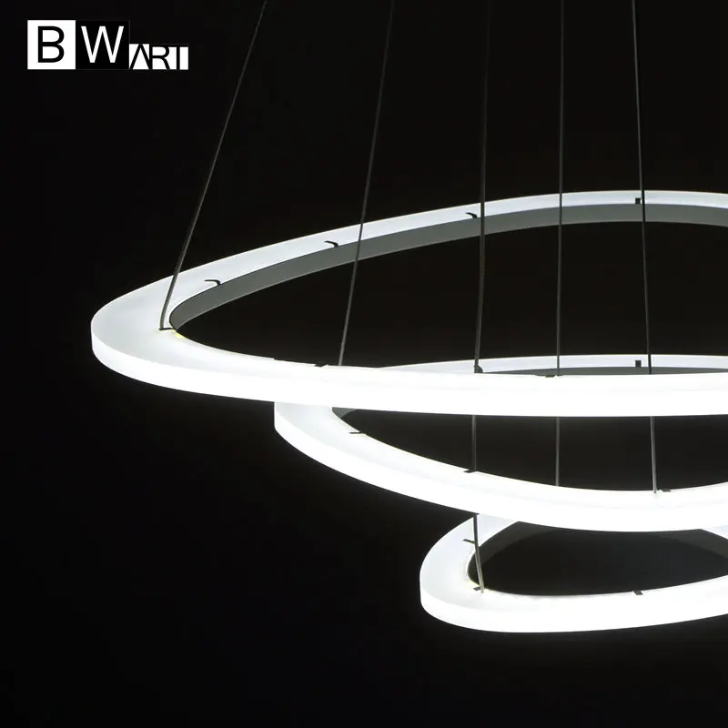 Современный LED-люстра BWART роскошная светодиодная лампа для гостиной большая треугольная подвеска освещения с возможностью регулировки яркости.