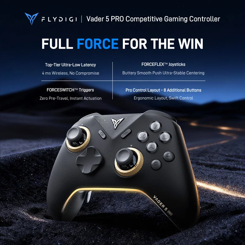 Фото Беспроводной игровой контроллер Flydigi Vader 5 Pro с датчиками Холла, вибрацией и триггерами для мобильных устройств, ТВ, ПК, NS №2