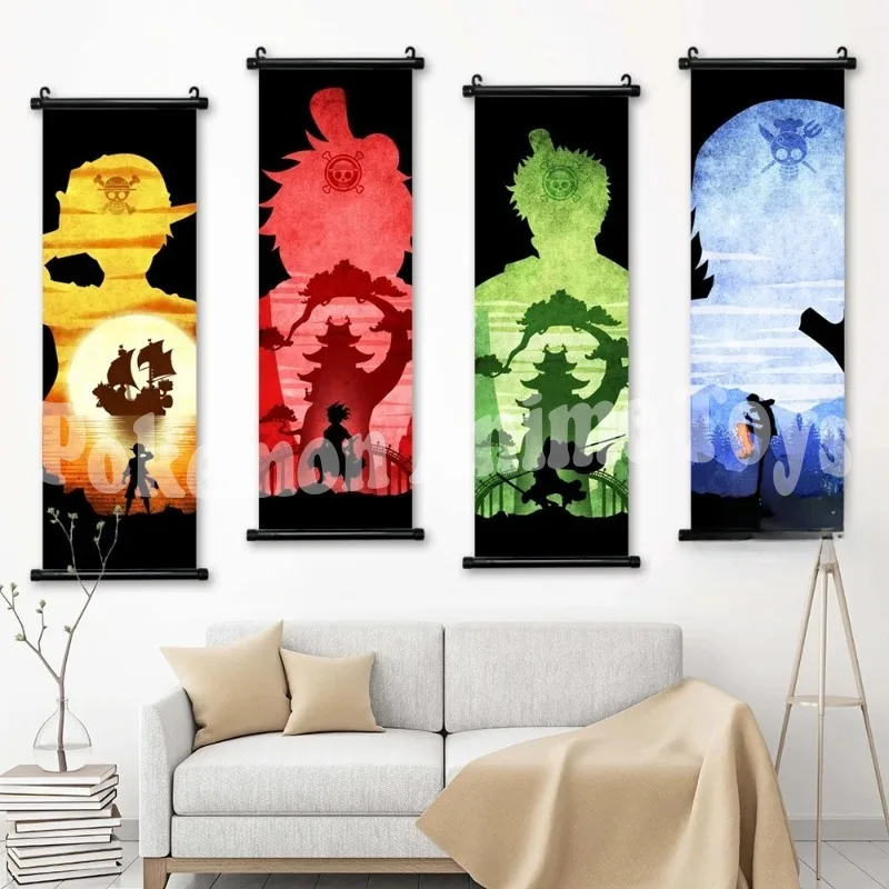 Украшение дома аниме настенная цельная картина Луффи Зоро висячие свитки Санджи