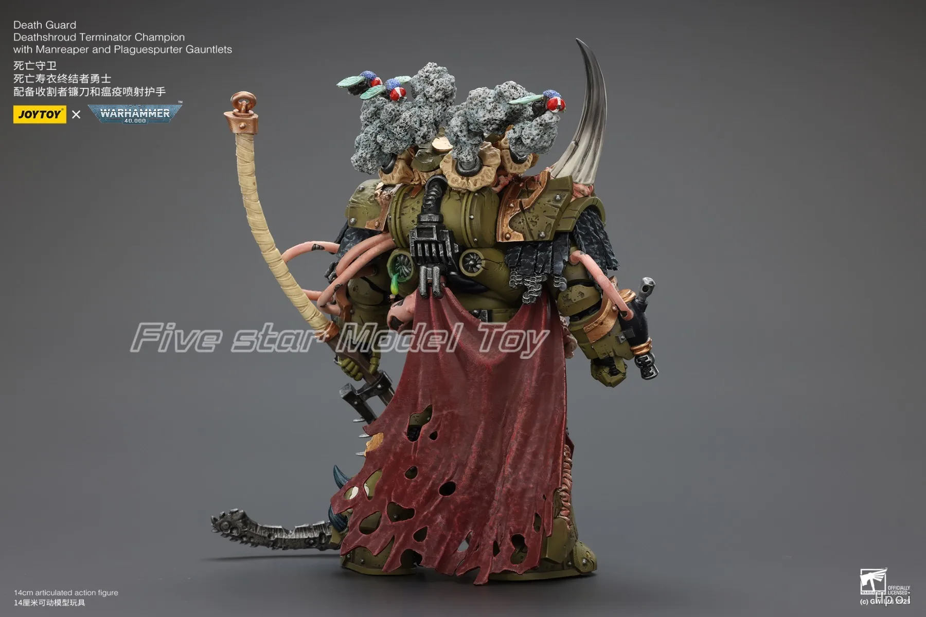 Фото 【FS】JOYTOY Warhammer 40K Масштабные фигурки 1/18: Death Guard Deathshroud Terminator Champion – Модели, игрушки, подарки №4