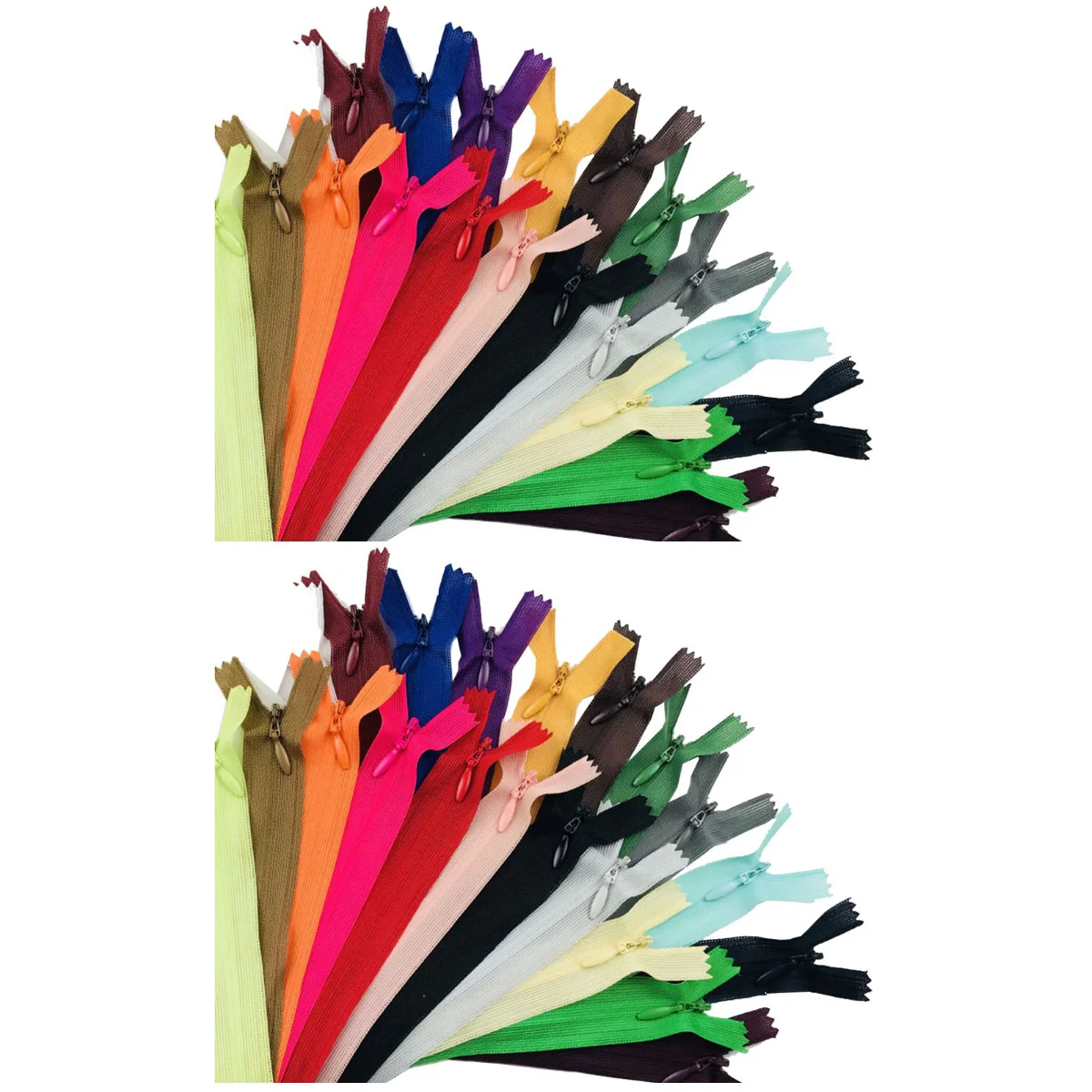 

100 pcs 60cm Nylon Invisible Conceal Zips Multicolor Zippers Closed Zipper for Sewing (Mixed Color)