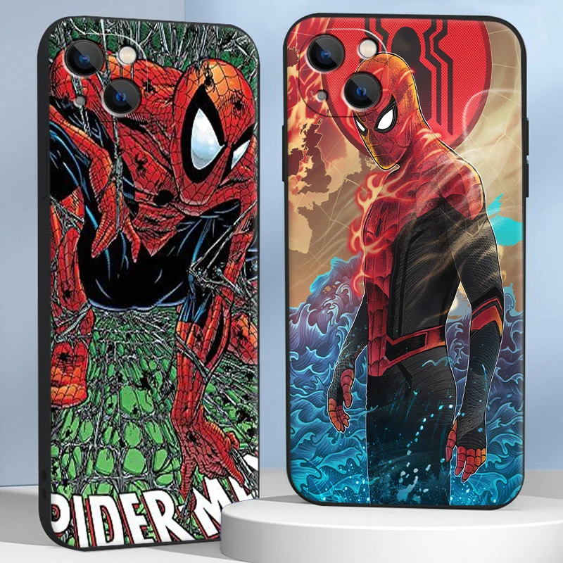 

Marvel Spiderman Phone Cases For iPhone 11 12 Pro MAX 6S 7 8 Plus XS MAX 12 13 Mini X XR SE 2020 Back Cover Coque Soft TPU