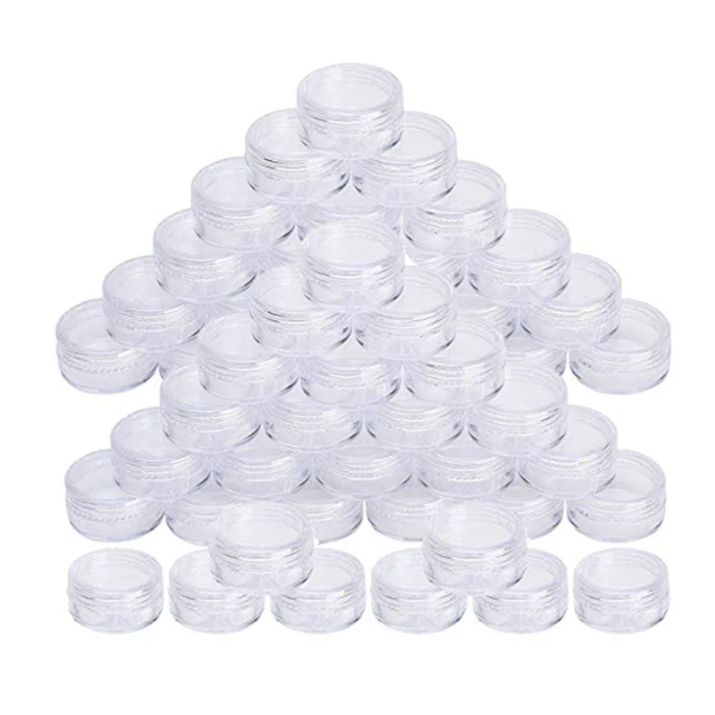 50Pcs/Set 5g Empty Jars Refillable Bottles Cosmetic Makeup Container Small Round Bottle Cream Jar Series Perfume Gel Pack - купить по