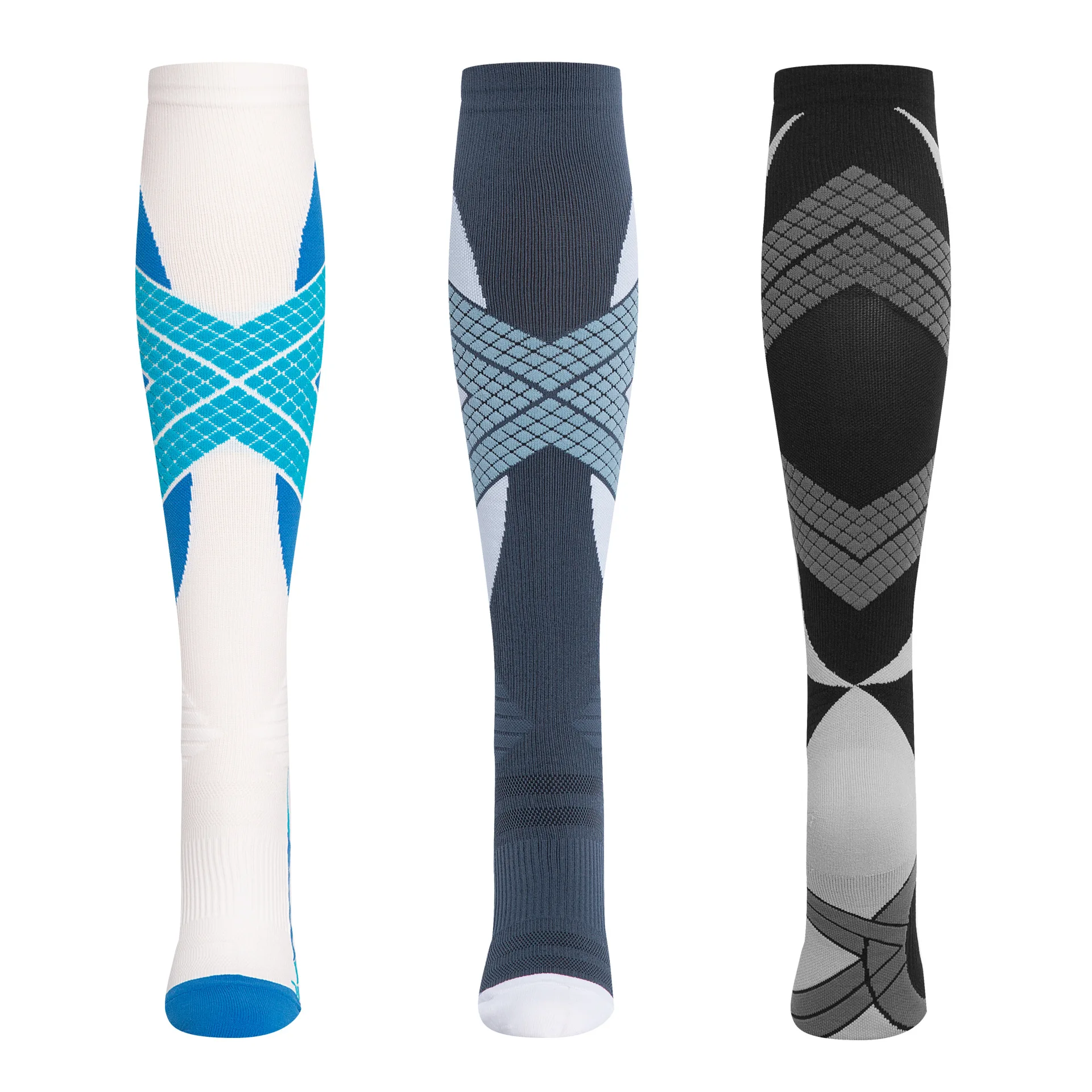 Sport Compression Socks Long Leg Socks 3 PAIRS Outdoor Mountaineering Marathon Running Sock Skipping Badminton Compression Socks