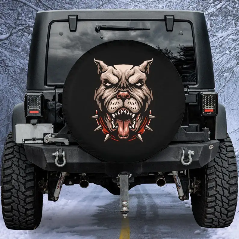 

Aggressive Dog Tire Cover - Spare Tire Cover For - The Tire Cover Comes With Camera Hole Option - Tire Covers For ,RV,C