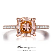 vinregem real 925 sterling silver rose gold 4ct morganite synthetic moissanite wedding party ring for women gift drop shipping