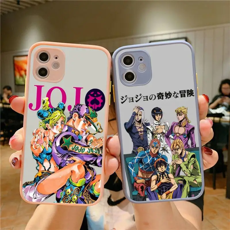 

JoJos Bizarre Adventure Phone Case for iPhone X XR XS 7 8 Plus 11 12 13 pro MAX 13mini Translucent Matte Shockproof Case