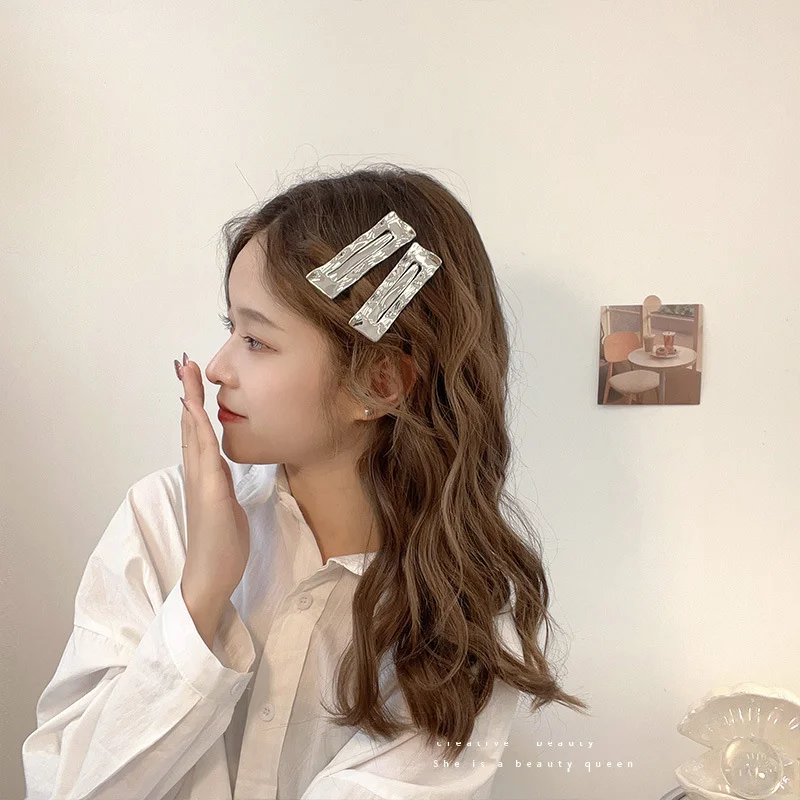 Серебряные волнистые заколки для волос выпуклая металлическая шпилька