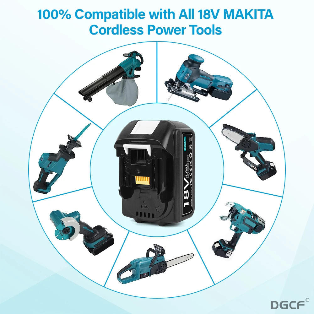 

Аккумулятор для Makita 18 в, совместимый с BL1860B BL1860 BL1850 18 в 6,0 Ач
