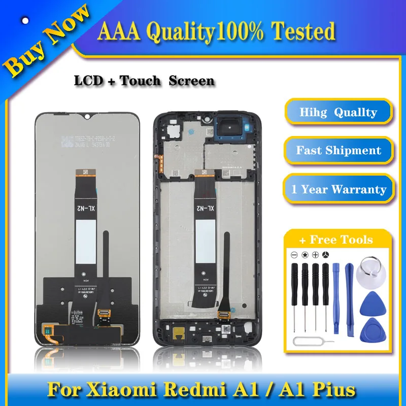 

100% Tested For Xiaomi Redmi A1 Lcd Display Touch Screen Digitizer Assembly For Redmi A1 Plus Display A1+ Screen With Frame