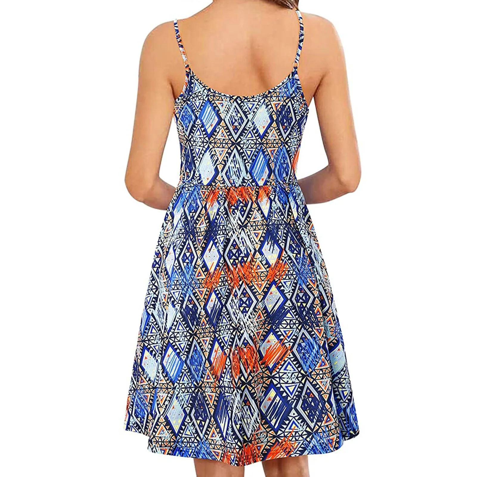 

Женское летнее платье с V-образным вырезом и цветочным принтом