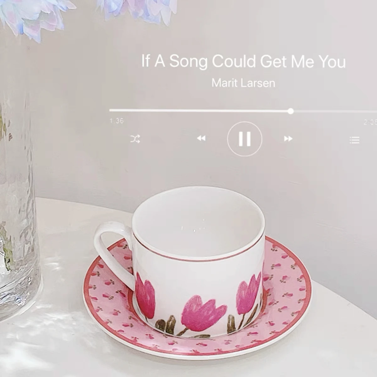 

Lovely Flower China Coffee Cup Saucer Set 250ml Luxury Ceramic Mug Top-grade Porcelain Tea Cup Cafe Party Drinkware lady Gift