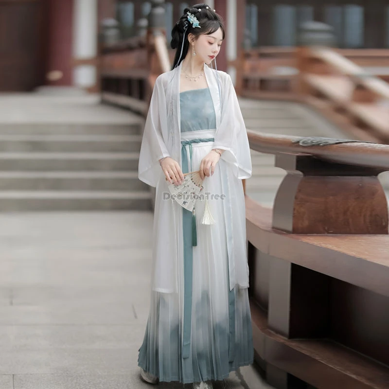 2024 китайская песня династии hanfu женская вышивка длиной до талии плиссированная