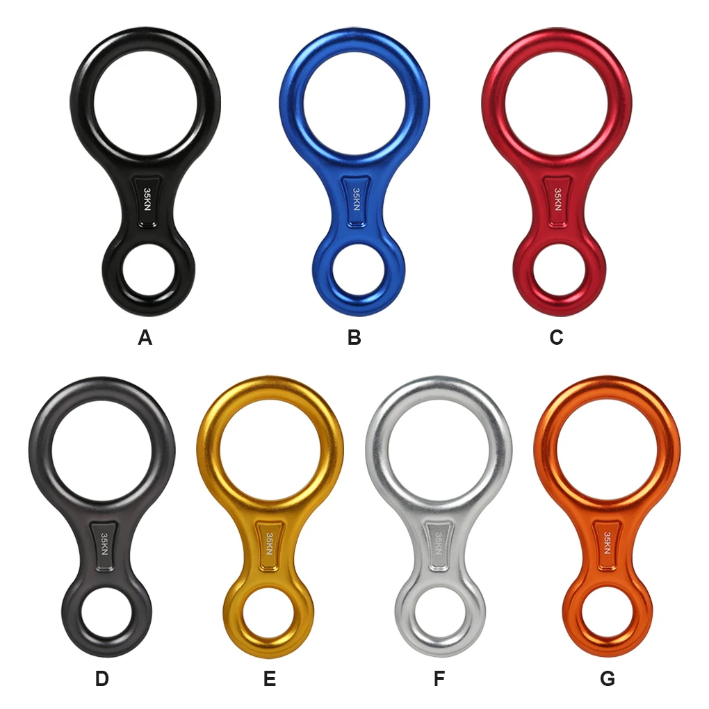 

Mountain Climbing Ring Anodized 8 Shape Professional Outdoor Activity Mountaineering Descender for 8-13mm Rope