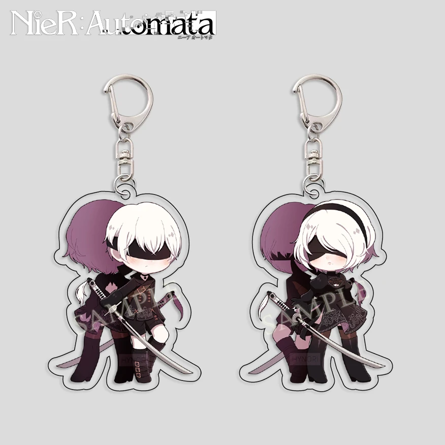 Брелок для ключей 2B 9S NieR:Automata, двусторонний акриловый брелок для ключей, аксессуары для рюкзака, поклонников, подарок Брелок для ключей 2B 9S NieR:Automata, двусторонний акриловый брелок для ключей, аксессуары для рюкзака, поклонников, подарок