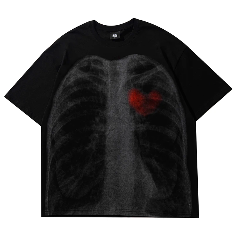 

Hip Hop Harajuku T-Shirt Streetwear Vintage Chest CT Graphic T Shirt 2022 Men Cotton Casual Tshirt Summer Short Sleeve Tops Tees