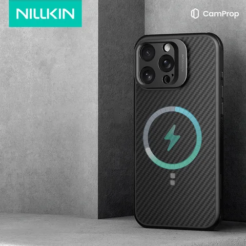 Чехол Nillkin для Magsafe iPhone 16 pro Max из арамидного волокна с подставкой, универсальный магнитный чехол с защитой от падения