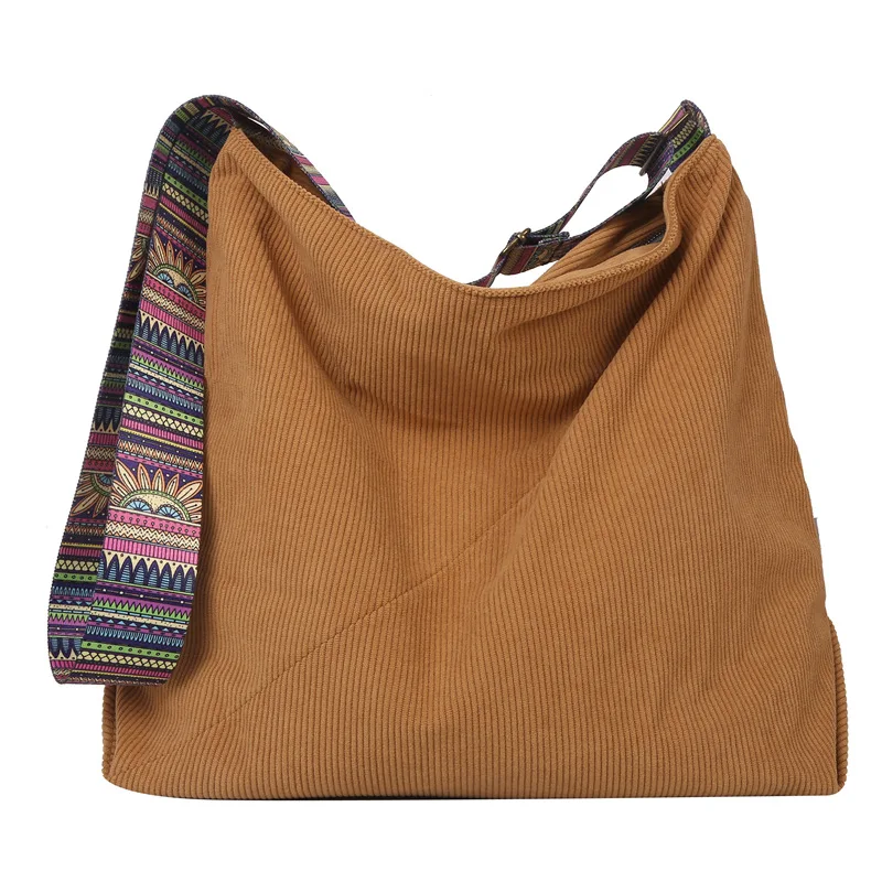 In 2022, The New High-capacity Corduroy Handbag Fashion Casual Shoulder Bag Simple Biagonal canvas bag