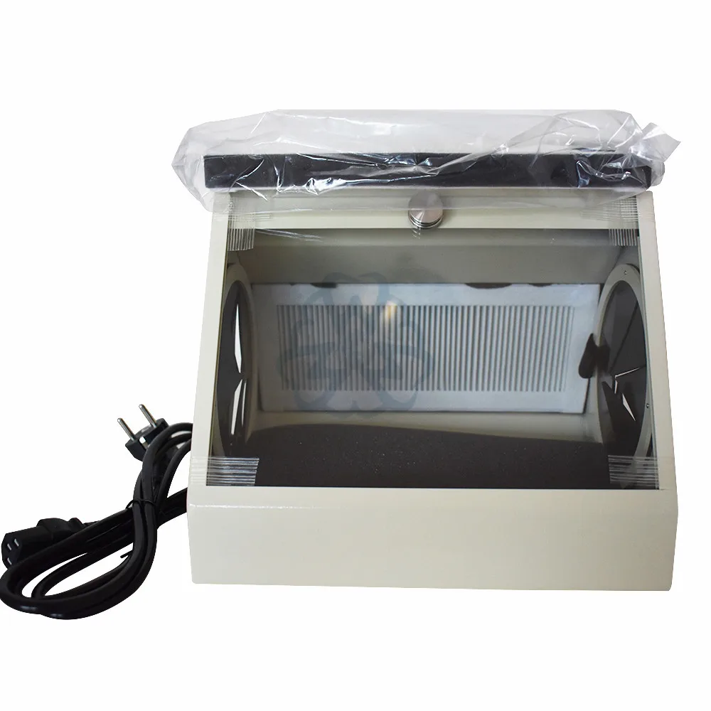 Good quality Dental Grinding Polishing Box Lapping Protector Sandblasting Dust-proof Case Dental Dust Collector with LED Light