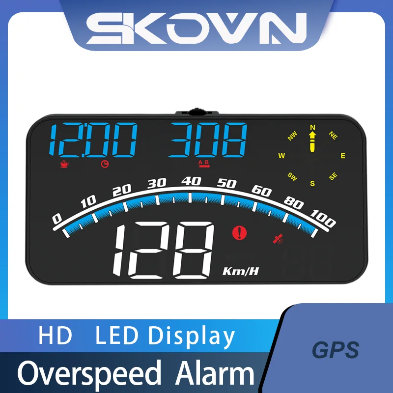 

Head Up Display SKWG10 GPS HUD Digital Odometer Alarm Car Speedometer On-board Computer Led Auto Display Screen Projectors