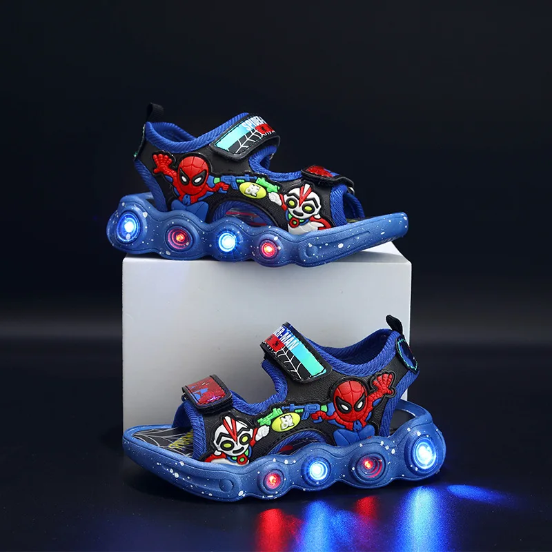 2022 Summer Cool Spiderman Kids Casual Shoes LED Lighted High Quality Children Sandals Hot Sales Girls Boys Shoes Toddlers enlarge