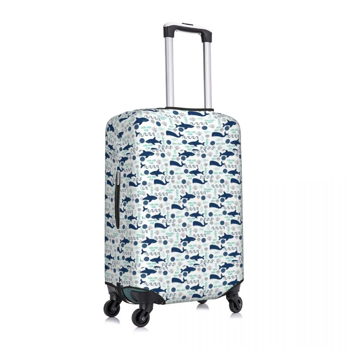 

Ocean Whale Hippo Luggage Cover Spandex Suitcase Protector Fits 19-21 Inch